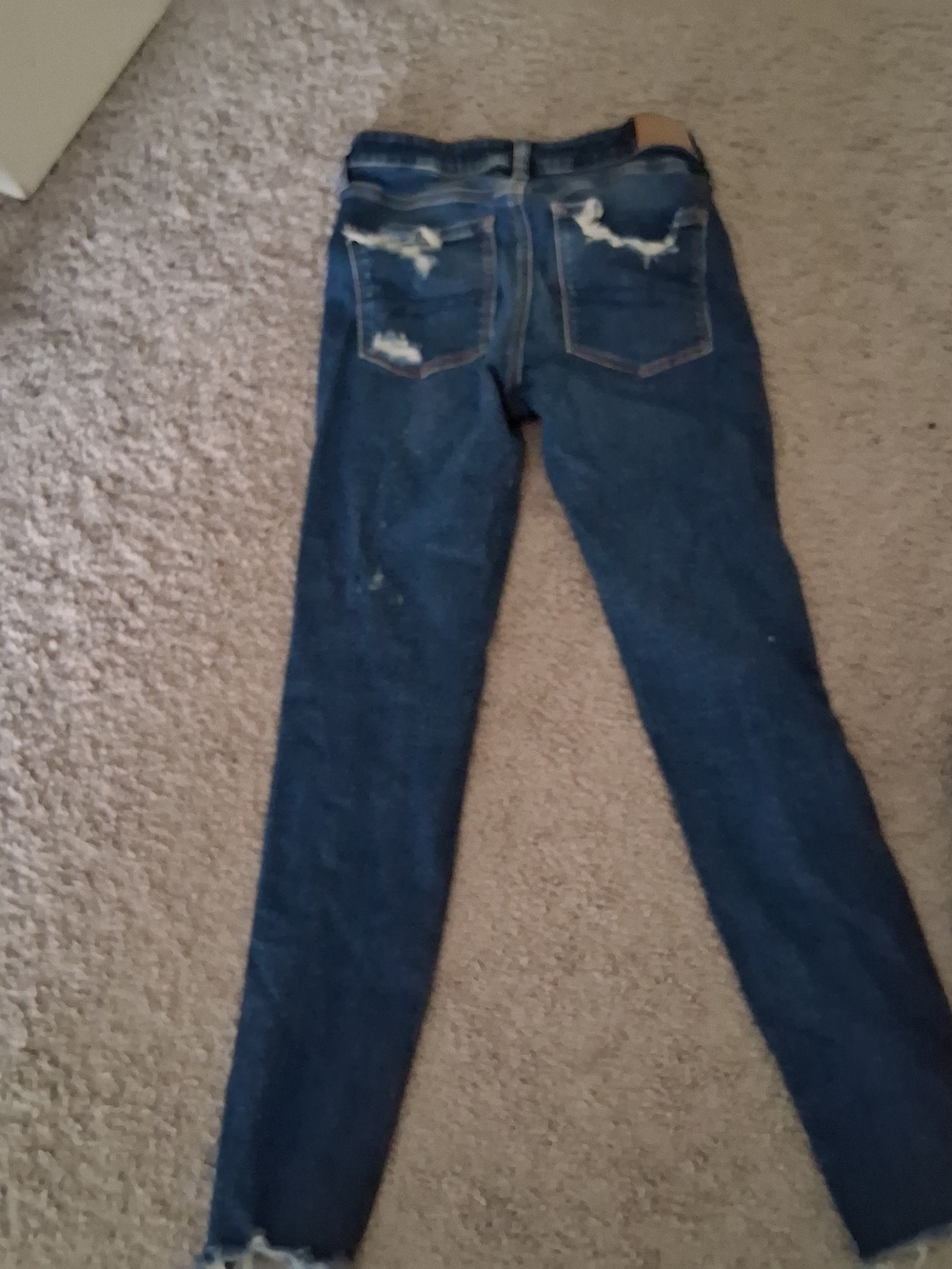 American Eagle Outfitters Distressed Dark Blue Skinny Jeggings